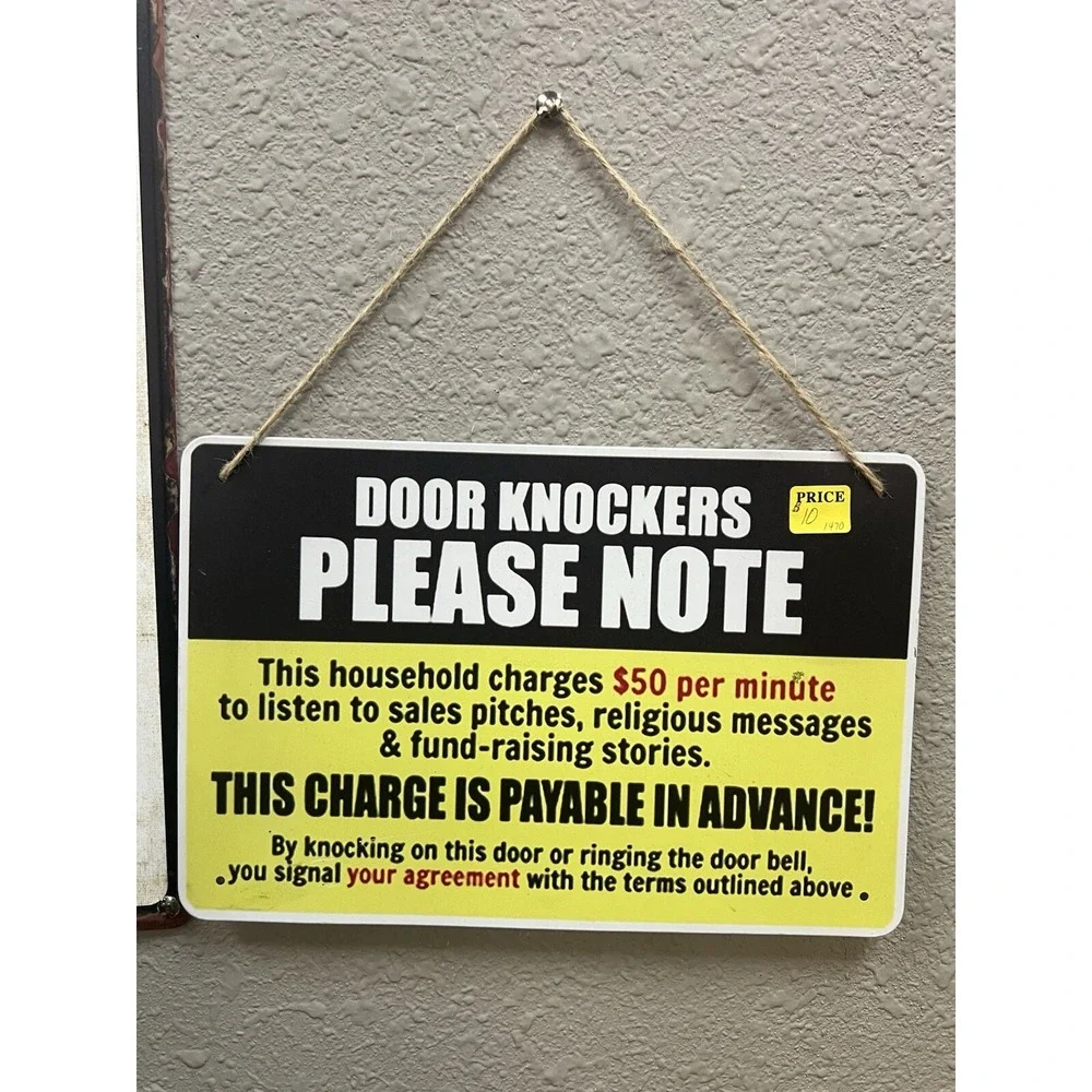DOOR KNOCKERS ALUMINUM SIGN‎ 11.75 X 7 7/8 (1470)
